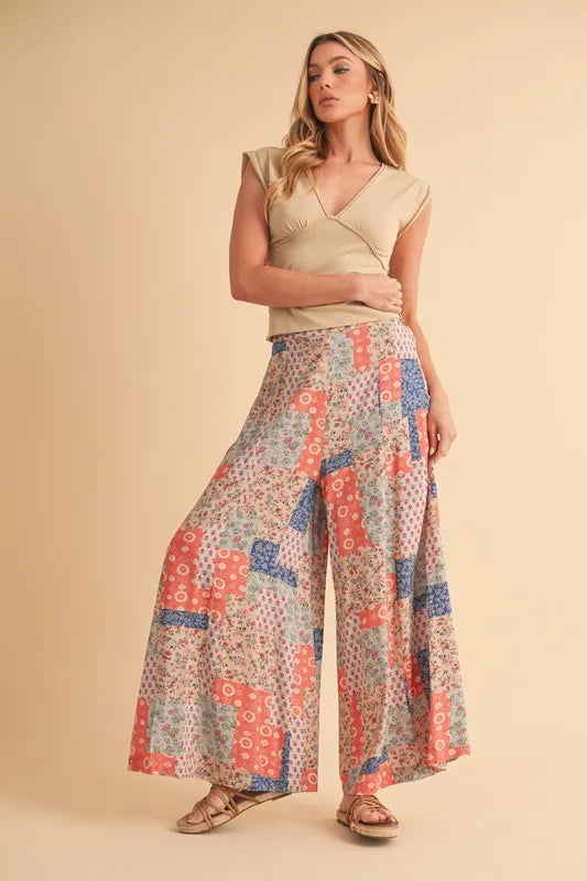 Printed Wide Leg Pants