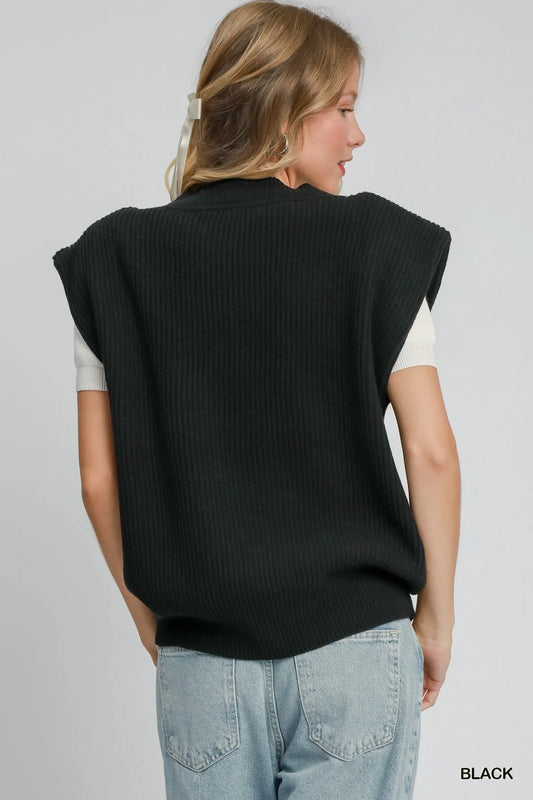 Relaxed V-Neck Sweater Vest