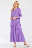 Full Size Asymmetric Tiered Midi-Dress Plus Size
