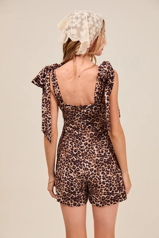 Floral Smocked Romper With Adjustable Tie Straps