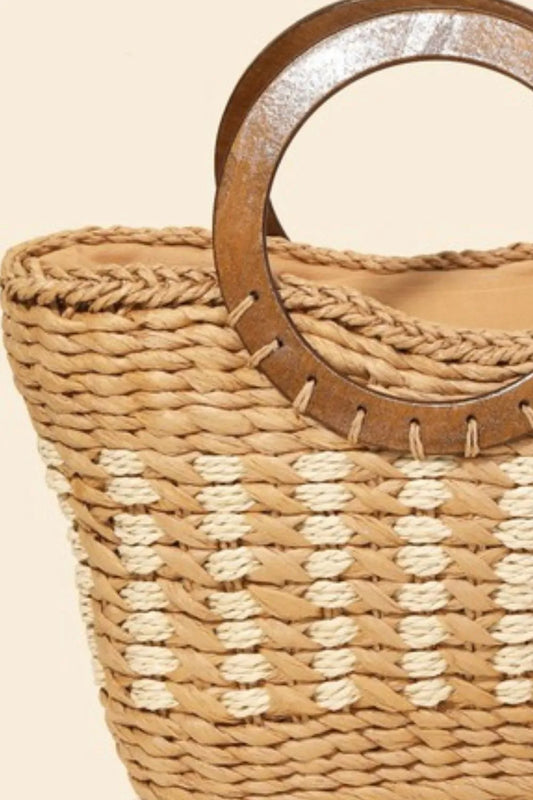 Braided Round Handle Tote Bag