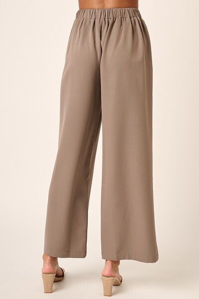 Inverted Pleat Detail Wide Leg Pants