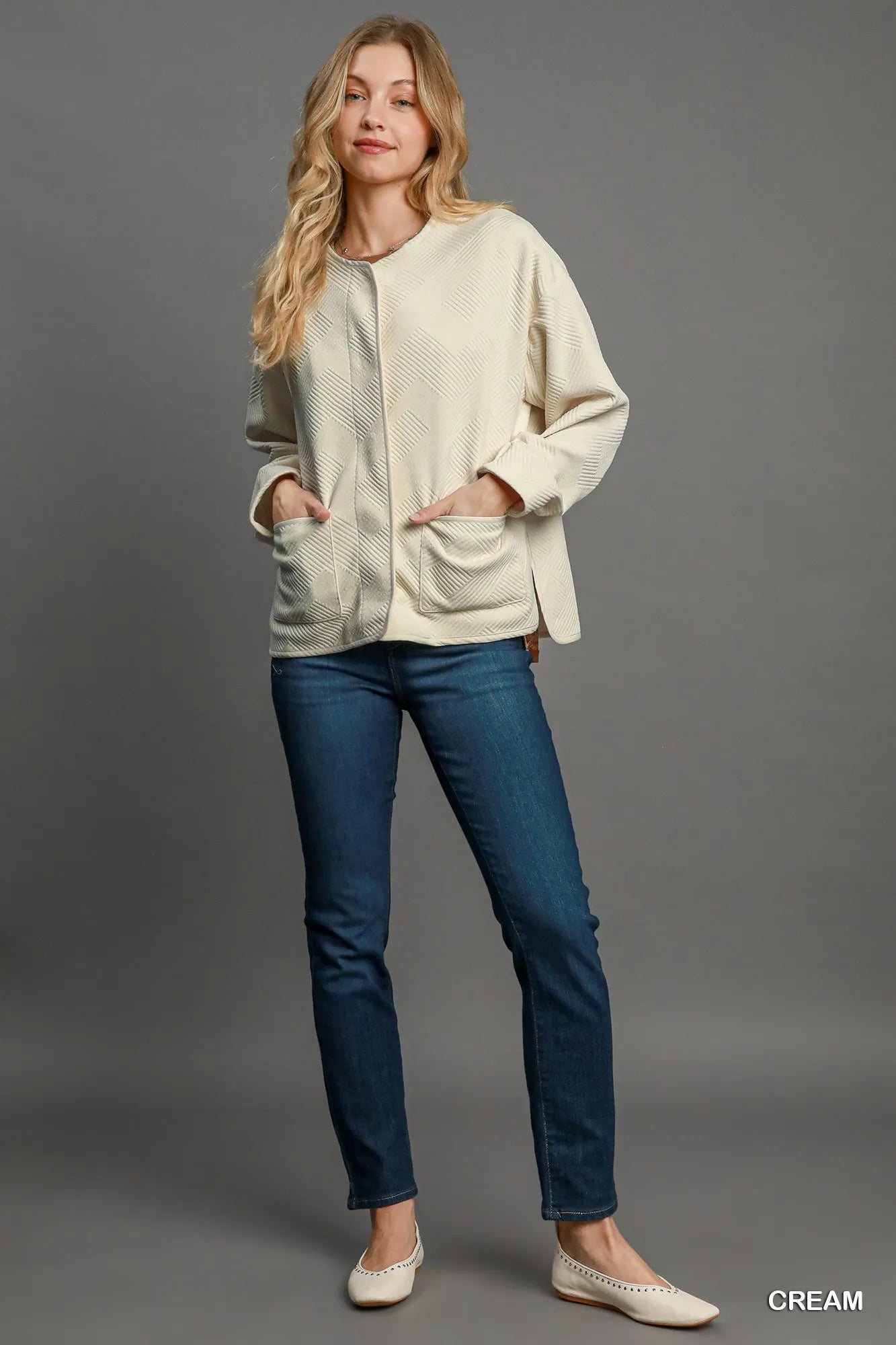 Chic Jacquard Pattern Jacket