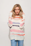 Abstract Striped Light Weight Loose Sweater