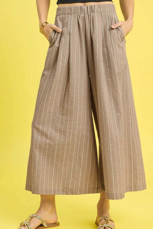 Striped Crop Wide-Leg Pants