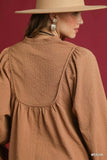 Chic Notched Blouse with Elegant Balloon Sleeves
