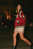 M Bomber Varsity Jacket with Patch Detail