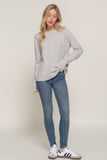 Chic Mock Neck Long Sleeve Seam Sweater