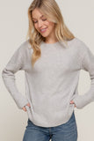 Chic Mock Neck Long Sleeve Seam Sweater