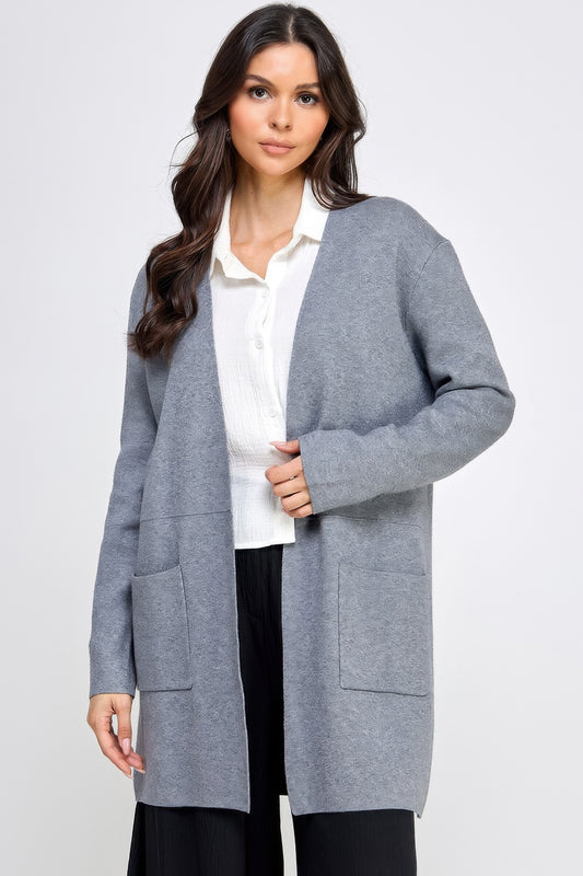 Soft Longline Open Front Cardigan Sweater