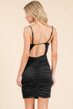 Curved Elegance Double-Layered Open-Back Dress