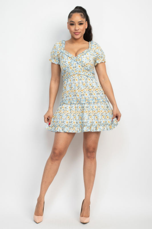 Whimsical Floral A-Line Mini Dress