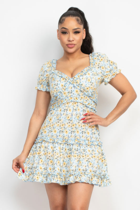Whimsical Floral A-Line Mini Dress