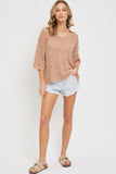 Delicate Pointelle Knit Blouse