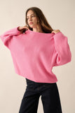 Ribbed Oversized Boatneck Knitwear Sweater