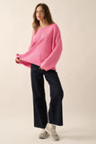 Ribbed Oversized Boatneck Knitwear Sweater