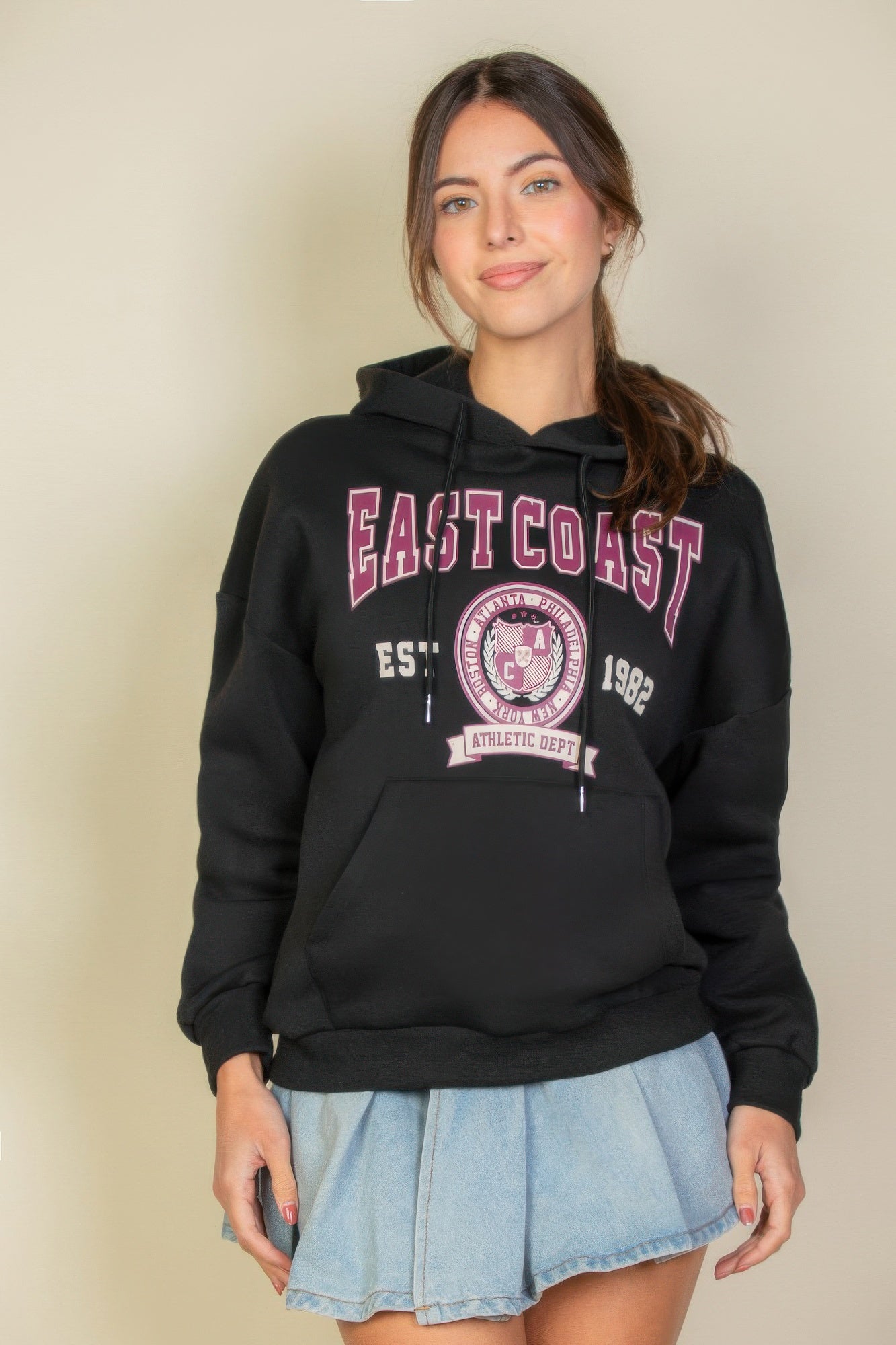 East Coast Graphic Hoodie with Kangaroo Pocket