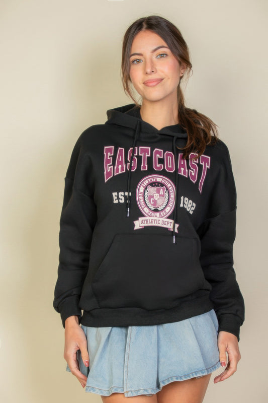East Coast Graphic Hoodie with Kangaroo Pocket