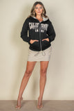 California Graphic Drop Shoulder Zipper Hoodie