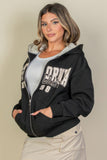 California Graphic Drop Shoulder Zipper Hoodie