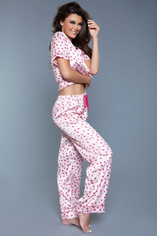 Camellia Satin Print Sleepwear Ensemble