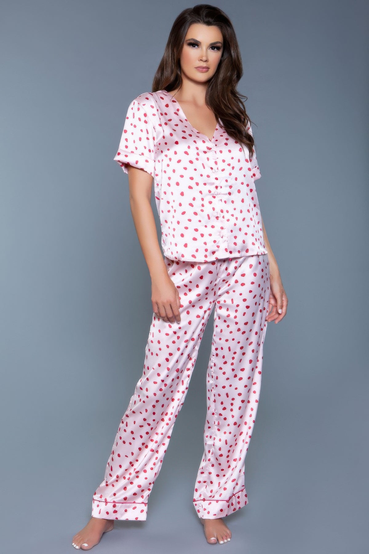 Camellia Satin Print Sleepwear Ensemble