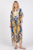 Boho Print Open Front Long Kimono Cover Up