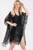Flower Pattern Crochet Lace Tassel Cover Up