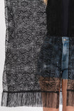 Flower Pattern Crochet Lace Tassel Cover Up