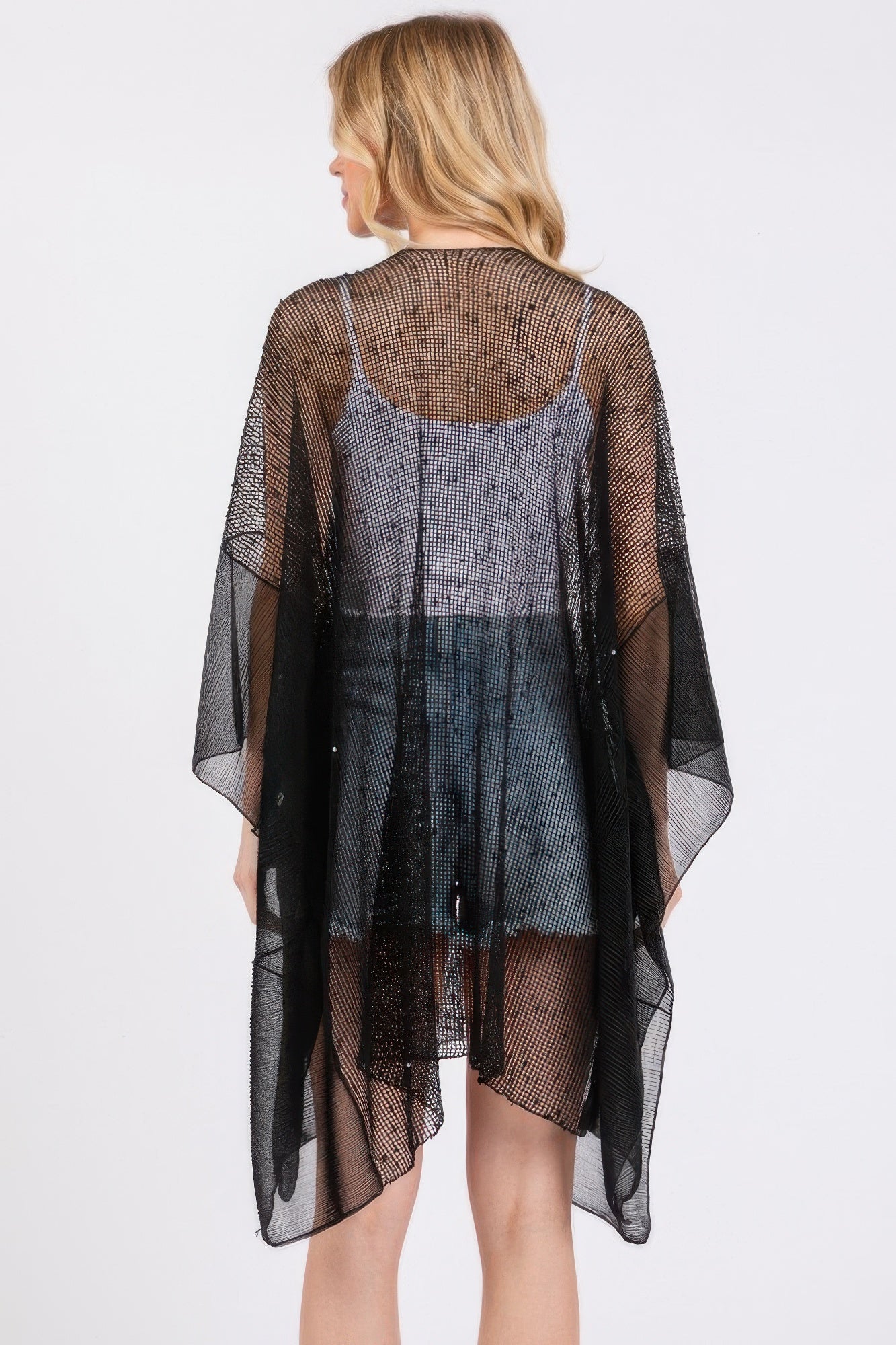 Embellished Sequin Mesh Cover Up