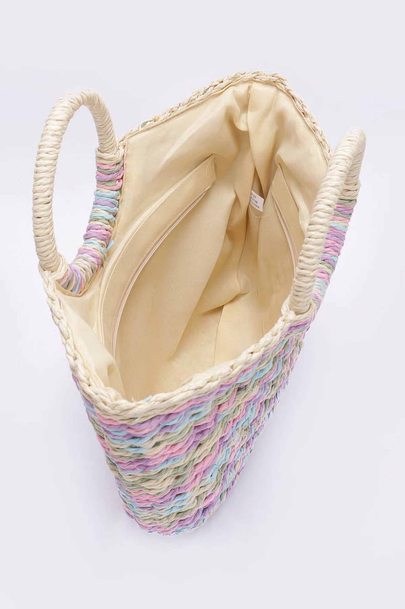 Vibrant Woven Round Handle Carryall Bag