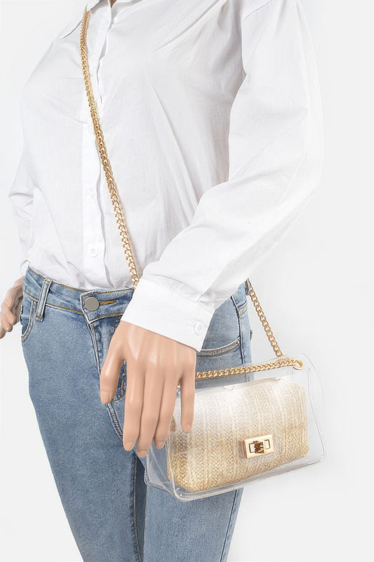 Elegant See-Through Clutch With Inner Pouch