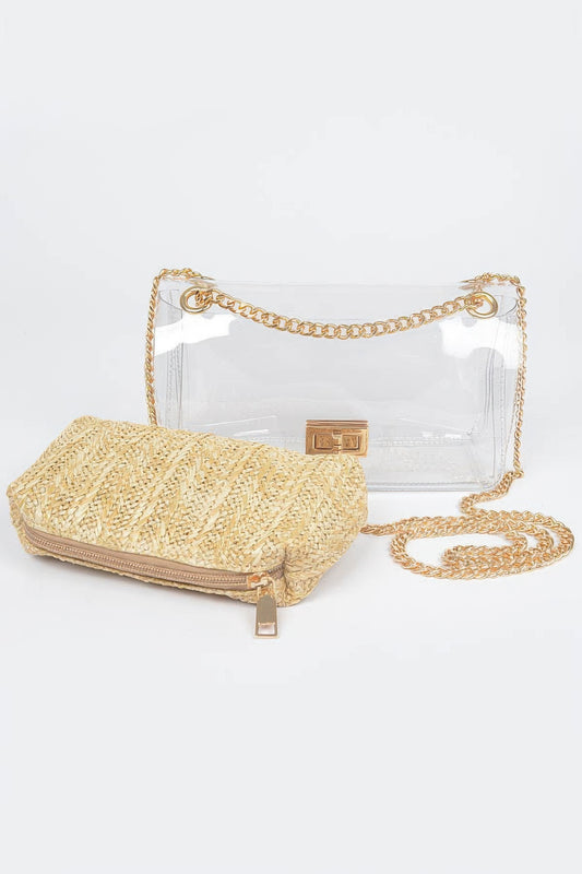 Elegant See-Through Clutch With Inner Pouch