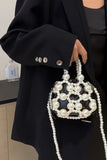 Elegant Faux Pearl Evening Clutch with Organizer