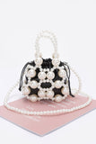 Elegant Faux Pearl Evening Clutch with Organizer