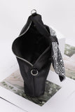 Glamorous Rhinestone Bow Satin Handle Evening Clutch