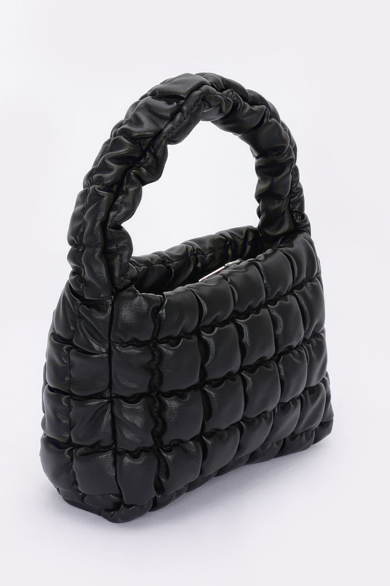 Elegant Quilted Faux Leather Handle Bag