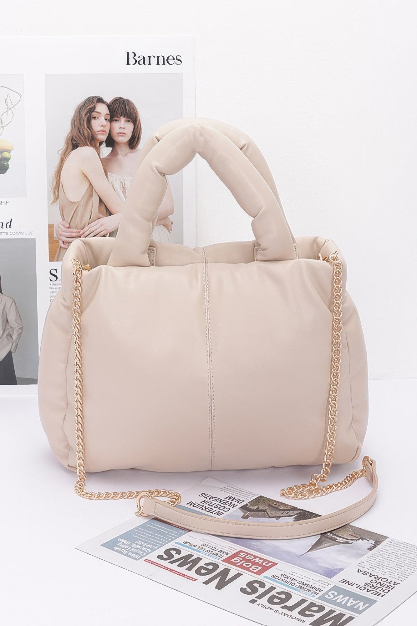 Chic Faux Leather Cushioned Carryall