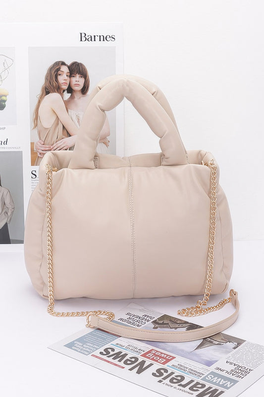 Chic Faux Leather Cushioned Carryall