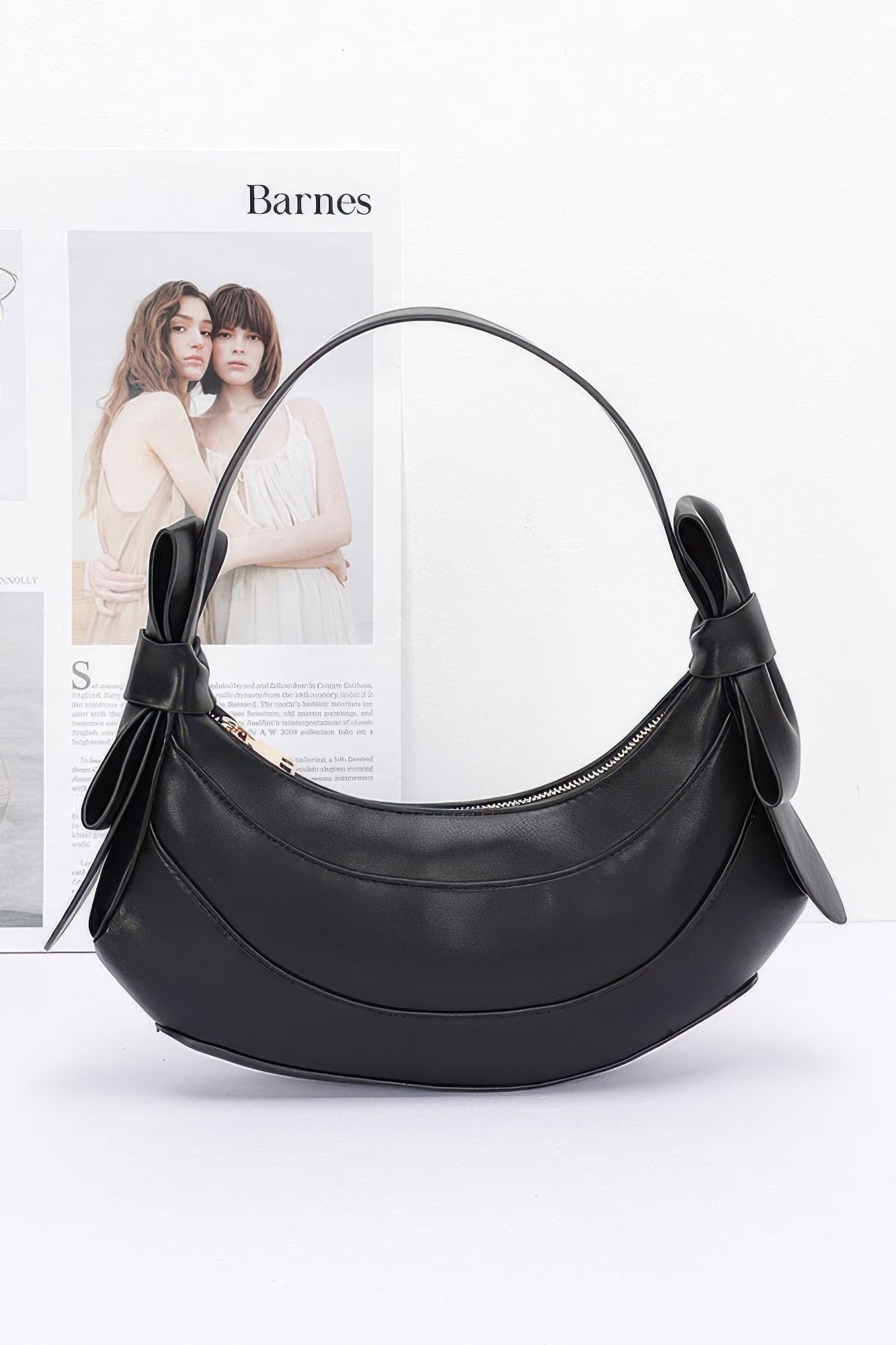 Bowtiful Faux Leather Hobo Handbag
