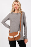 Faux Fur Accent Crossbody Bag with Customizable Strap