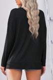 Relaxed V-Neck Blouse with Modern Split Sleeves