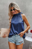 Leopard Print Satin Halter Spaghetti Strap Cami Top