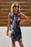 Crew Neck Tie Dye Sleeveless Dress