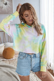 Tie Dye Crop Loose Pullover Hoodie