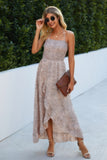 Sleeveless Halter Polka Dot Ruffle Hem Dress