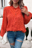 Embroidered Lace Button Down Hollow Out Shirt