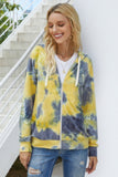 Tie Dye Full Zip Drawstring Hoodie