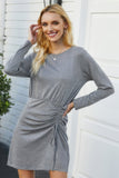 Chic Crew Neck High Waist Adjustable Dress