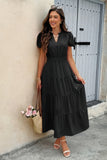 Chic V-Neck Color Block Stretch Waist Dress